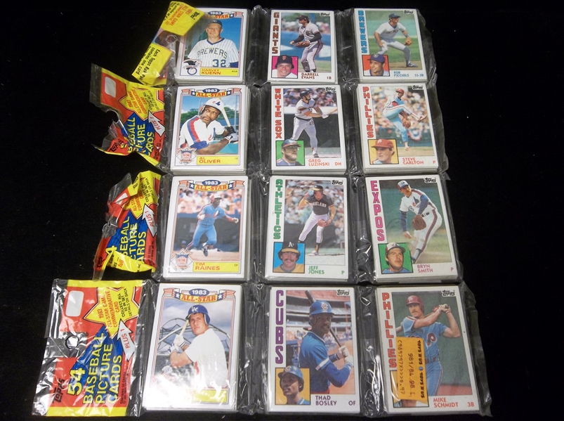 1984 Topps Baseball- 4 Unopened Rack Packs- 54 cards per pack