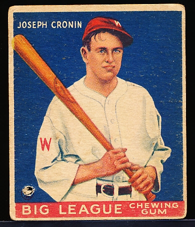 1933 Goudey Bb- #63 Joe Cronin, Washington