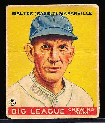 1933 Goudey Bb- #117 Rabbit Maranville, Boston Braves