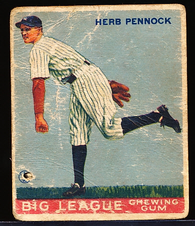 1933 Goudey Bb- #138 Herb Pennock, Yankees