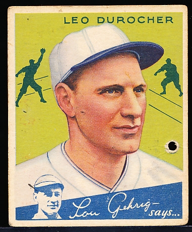1934 Goudey Bb- #7 Leo Durocher, Cards