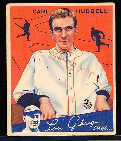 1934 Goudey Bb- #12 Carl Hubbell, Giants