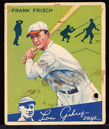 1934 Goudey Bb- #13 Frank Frisch, Cards