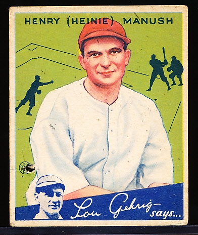 1934 Goudey Bb- #18 Heinie Manush, Washington
