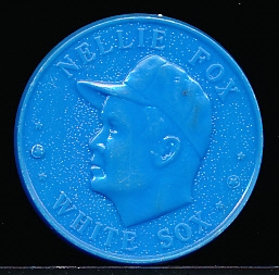1960 Armour Baseball Coin- Nellie Fox, White Sox- Light Blue