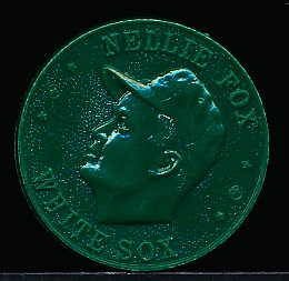 1960 Armour Baseball Coin- Nellie Fox, White Sox- Dark Green