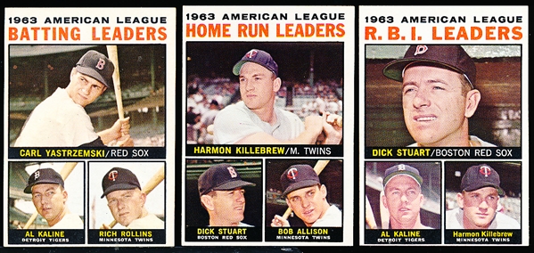 1964 Topps Baseball- 3 Diff Leaders