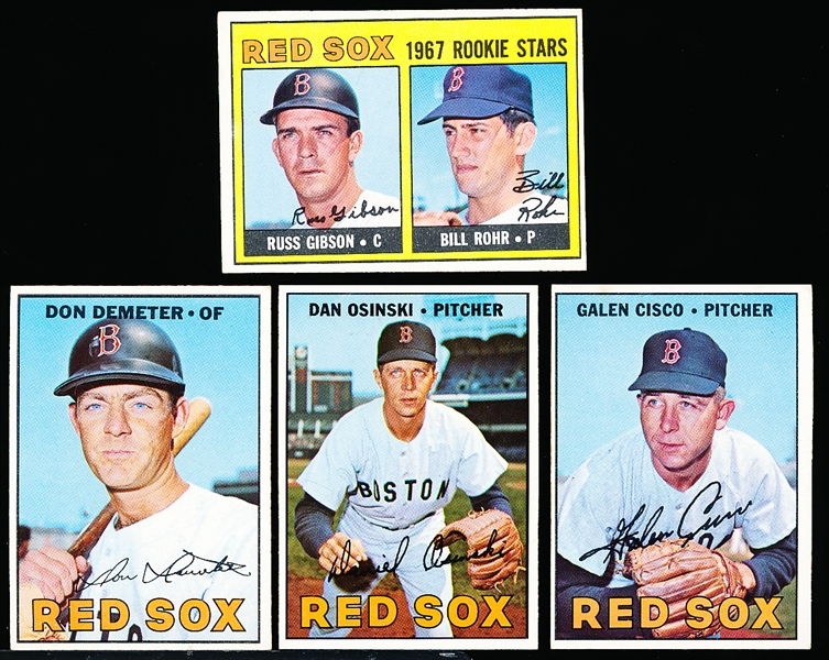 1967 Topps Bb- 4 Diff Hi# Boston Red Sox