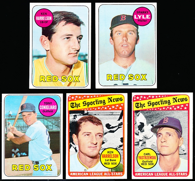 1969 Topps Baseball- 5 Diff Boston Red Sox