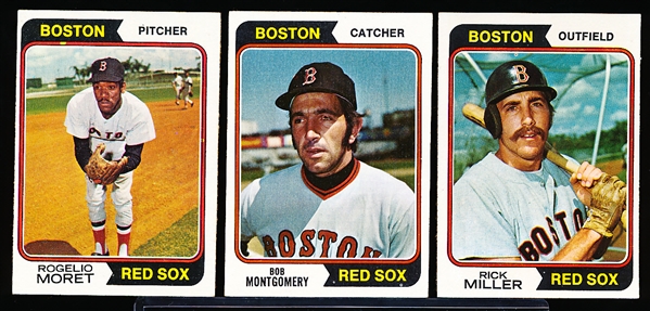 1974 Topps Bb- 28 Diff Boston Red Sox