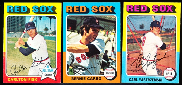 1975 Topps Bb- 20 Diff Boston Red Sox