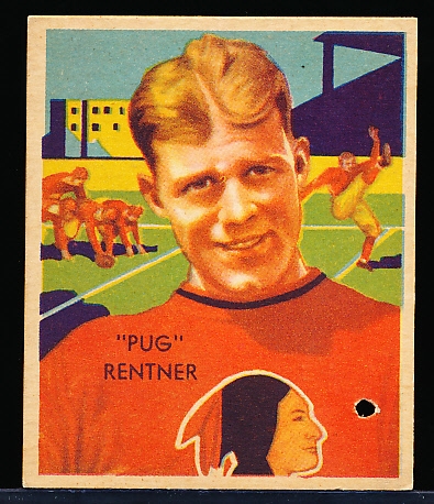 1935 National Chicle Fb- #6 Pug Rentner, Boston Redskins