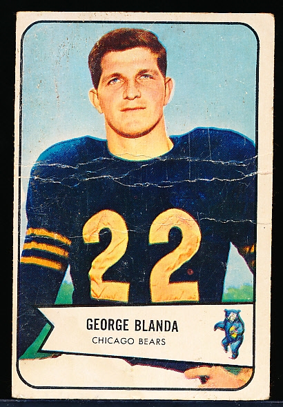 1954 Bowman Fb- #23 George Blanda RC- Poor creases