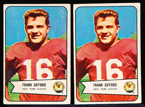1954 Bowman Fb- #55 Frank Gifford, Giants- 2 Cards