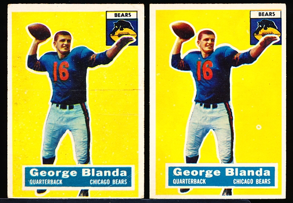 1956 Topps Fb- #11 George Blanda, Bears- 2 Cards