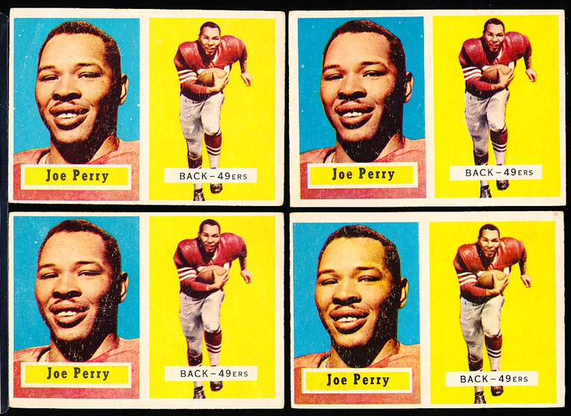 1957 Topps Fb- #129 Joe Perry, 49ers- 4 Cards