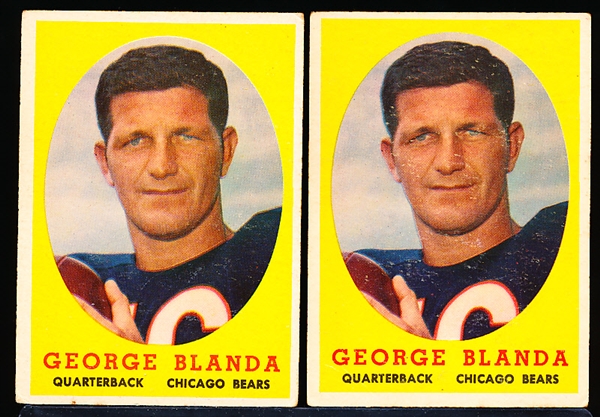 1958 Topps Fb- #129 George Blanda- 2 Cards