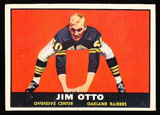 1961 Topps Fb- #182 Jim Otto RC, Raiders