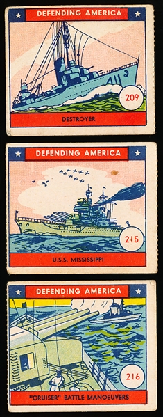 1941 W.S. Corp (N.Y.C.) “Defending America” (R40) Strip Cards- 10 Diff.