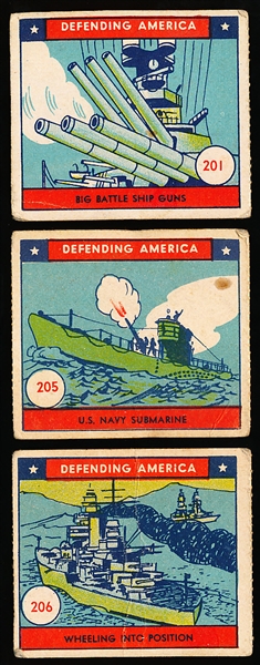 1941 W.S. Corp (N.Y.C.) “Defending America” (R40) Strip Cards- 15 Diff.