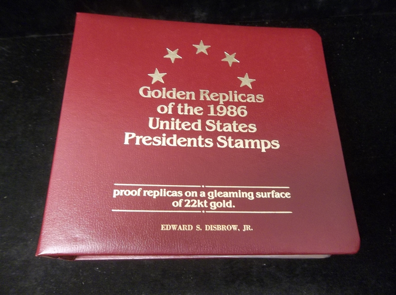 1986 USPS Commemorative Society U.S. Presidents 22kt Gold Proof Replica Stamps First Day Envelopes- 9 Diff.