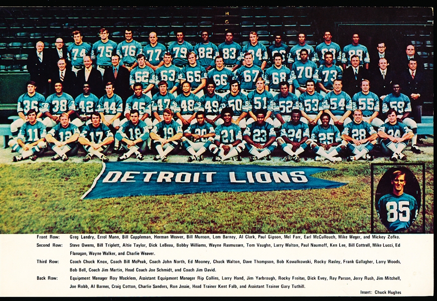 Lot Detail 1971 Detroit Lions Team Issued 6” X 9” Postcard