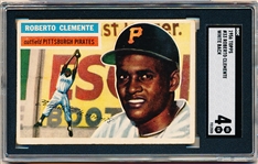 1956 Topps Baseball- #33 Roberto Clemente, Pirates- SGC 4 (Vg-Ex)