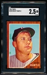1962 Topps Baseball- #200 Mickey Mantle, Yankees- SGC 2.5 (GD+)