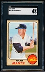 1968 Topps Baseball- #280 Mickey Mantle, Yankees- SGC 4 (Vg-Ex)