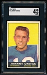 1961 Topps Football- #1 John Unitas, Colts- SGC 4 (Vg-Ex)