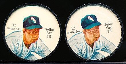 1962 Salada/ Shiriff Baseball Coins- #12 Nellie Fox, White Sox- 2 Coins