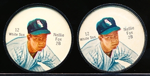 1962 Salada/ Shiriff Baseball Coins- #12 Nellie Fox, White Sox- 2 Coins