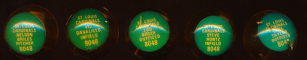 1970 Chemtoy Superballs- 5 Diff St. Louis Cardinals
