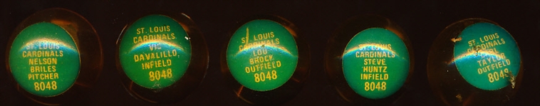 1970 Chemtoy Superballs- 5 Diff St. Louis Cardinals