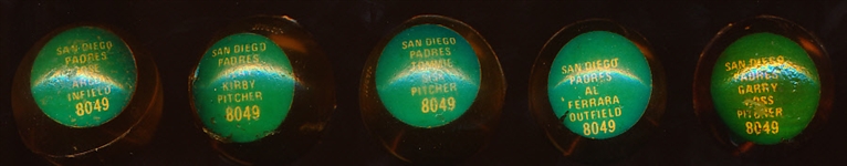 1970 Chemtoy Superballs- 5 Diff San Diego Padres