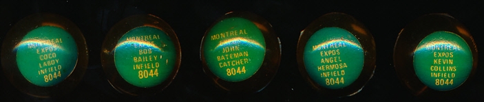 1970 Chemtoy Superballs- 5 Diff Montreal Expos