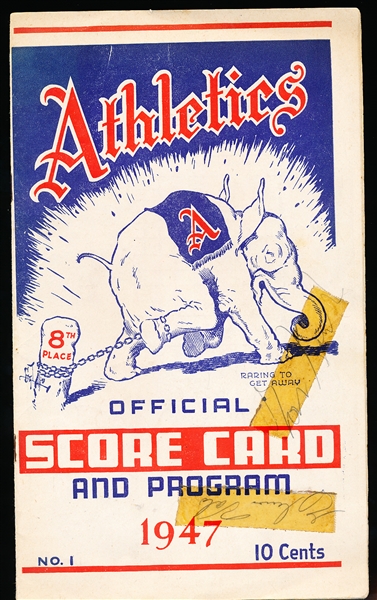 1947 Phila A’s Baseball Programs- 2 Diff