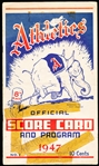 1947 Phila A’s Baseball Programs- 2 Diff