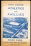 1949 Phila A’s vs. Phila Phillies- Baseball Scorecard- City Series at Shibe Park