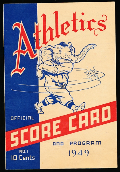 1949 Phila A’s vs. Cleveland Indians baseball Program