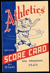 1949 Phila A’s vs. Cleveland Indians baseball Program