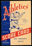 1949 Phila A’s vs. Detroit Tigers baseball Program