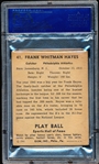 1941 Playball Baseball- #41 Frank Hayes, Phila A’s- PSA Vg 3 (MK)