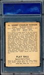 1941 Playball Baseball- #46 Sid Hudson, Washington- PSA Vg-Ex 4 (MK)- Dated 1941 back