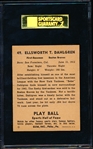 1941 Playball Baseball- #49 Babe Dahlgren, Boston Braves- SGC 70 (Ex+ 5.5)- undated back