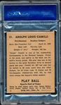 1941 Playball Baseball- #51 Dolph Camili, Brooklyn Dodgers- PSA Ex 5- Hi#