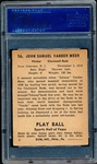 1941 Playball Baseball- #56 Johnny Vander Meer, Reds- PSA Vg-Ex 4 (MK)- Hi#