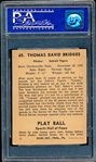 1941 Playball Baseball- #65 Tommy Bridges, Detroit- PSA Ex 5- Hi#