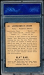 1941 Playball Baseball- #68 Jack Knott, Phil A’s- PSA Vg-Ex 4 (MK)- Hi#