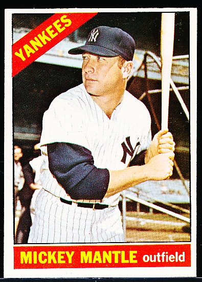 1966 O-Pee-Chee Baseball- #50 Mickey Mantle, Yankees